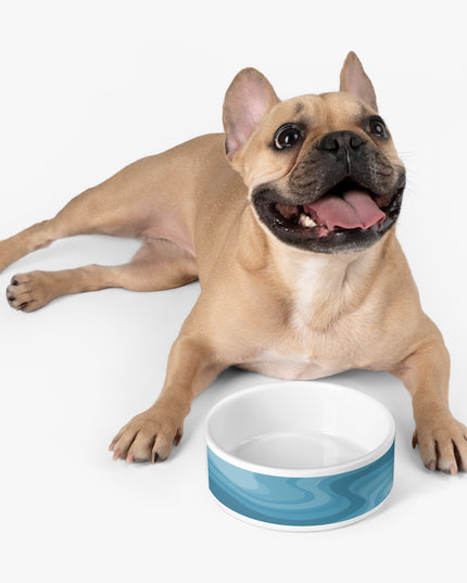 Sky Blue Wavey 16 oz Pet Bowl
