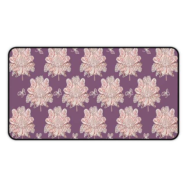 Pink Floral Butterflies 12" x 22" Desk Mat