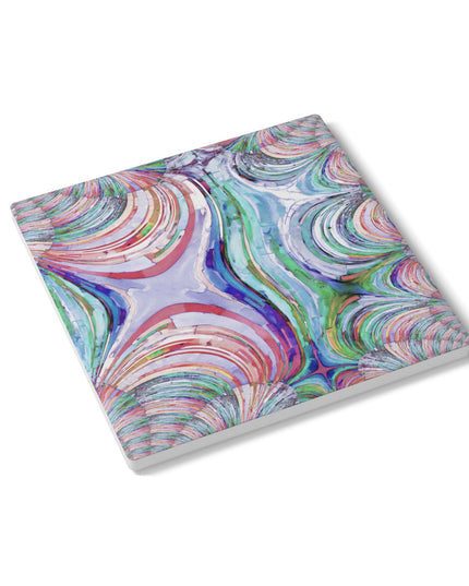 Uzi Spiral Pastels 4" x 4" Square Ceramic Coaster