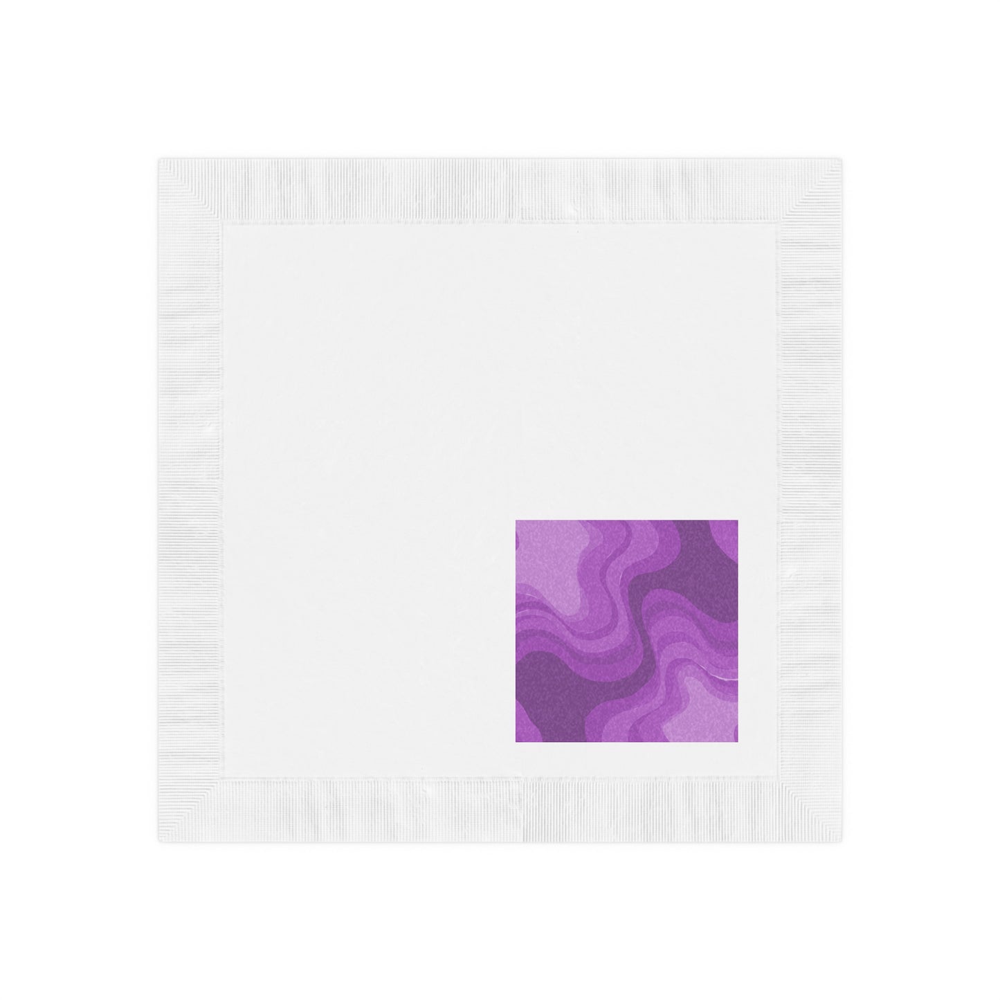 Wavey Purple Wavey White Coined Napkins, 4.8" x 4.8"