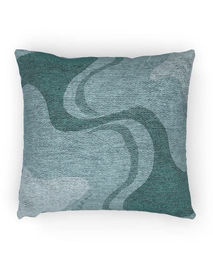 Sky Blue Wavey Woven Pillow, 17" x 18"