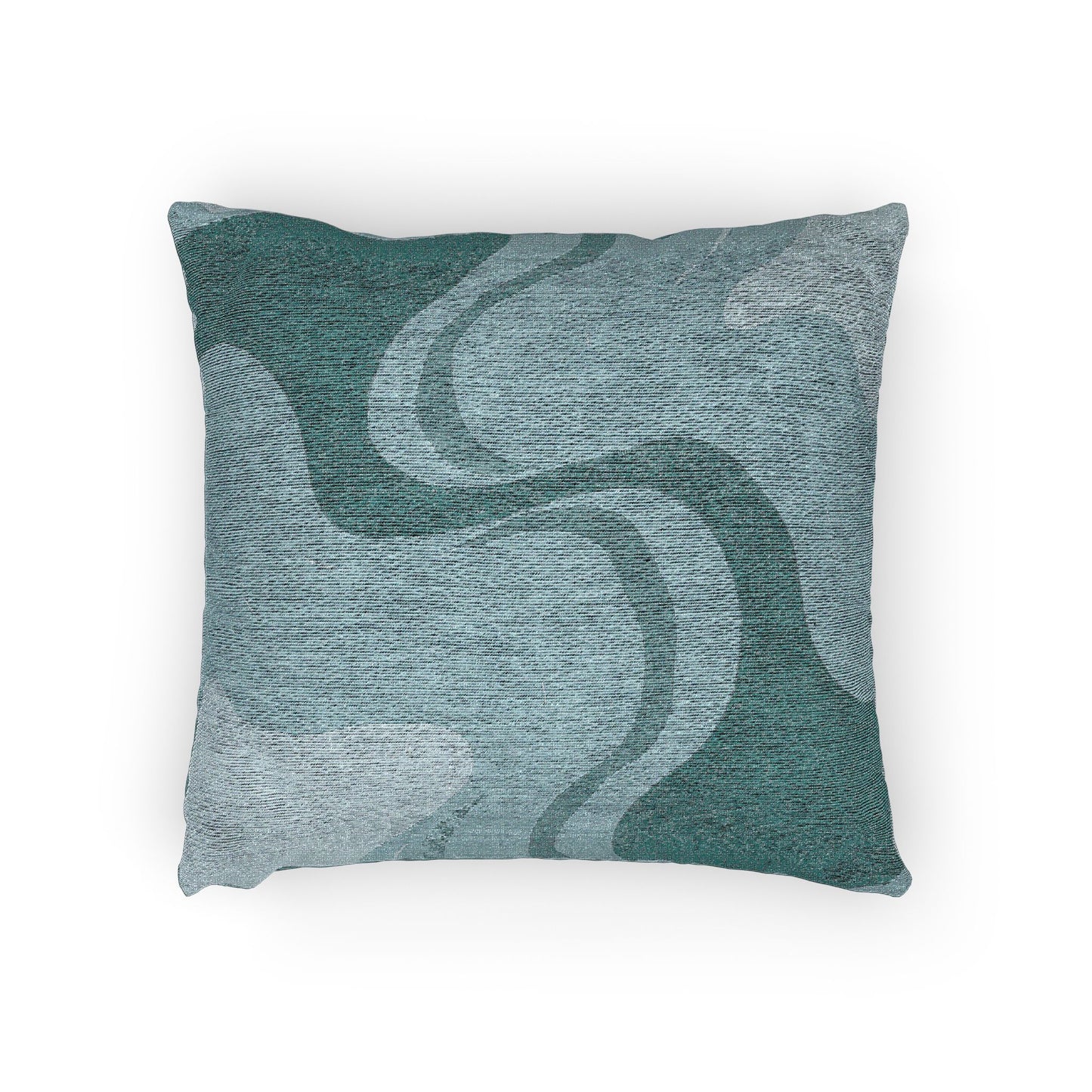 Sky Blue Wavey Woven Pillow, 17" x 18"