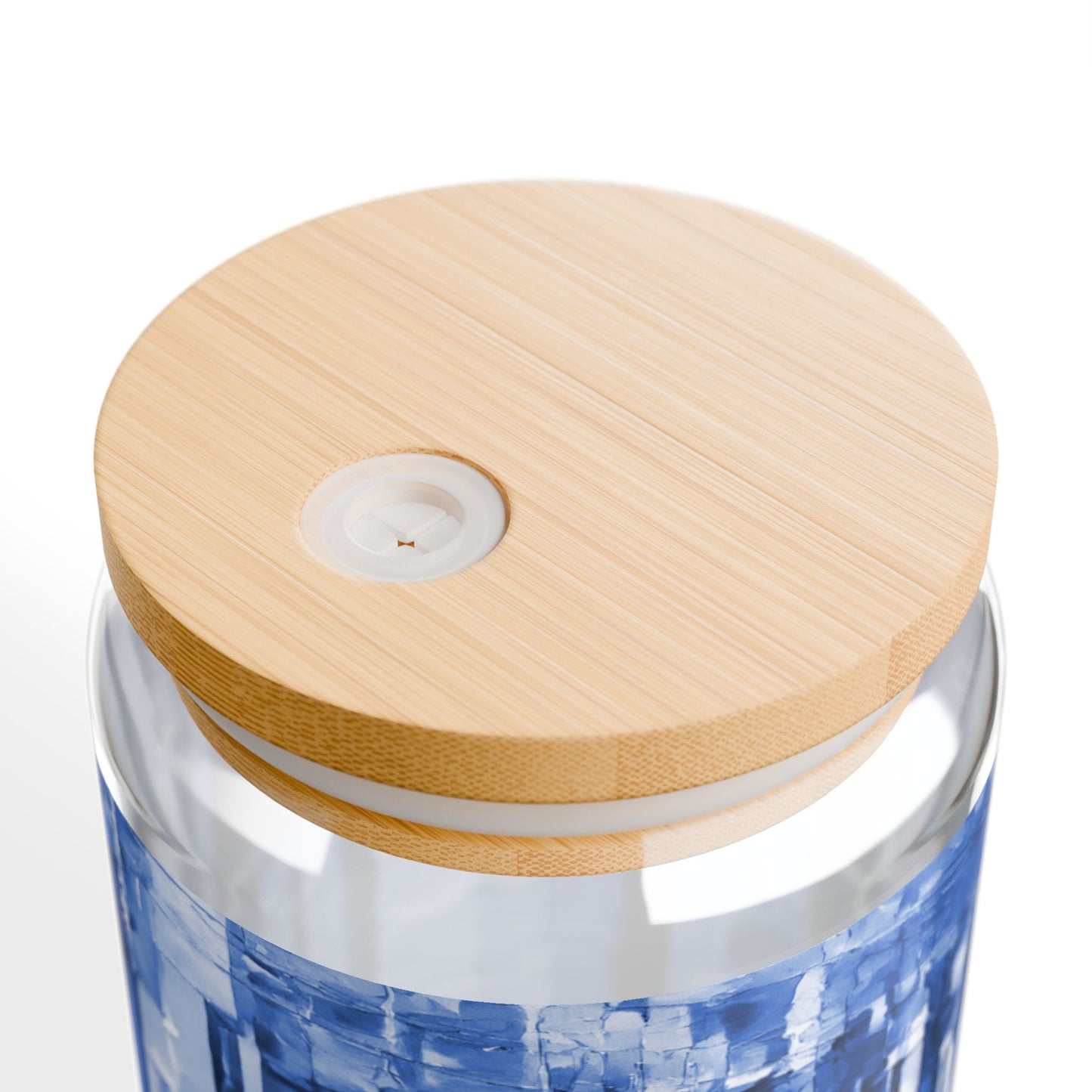 Striped Deep Blue Sipper Glass, 16oz
