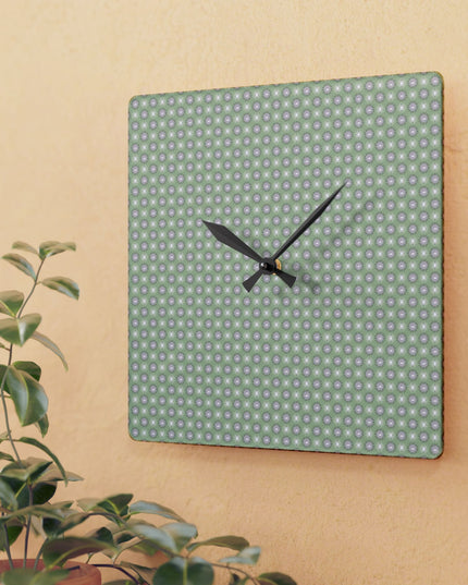 Olive Star-crossed Bodies Acrylic Wall Clock, Round or Square, 10.75" x 10.75"