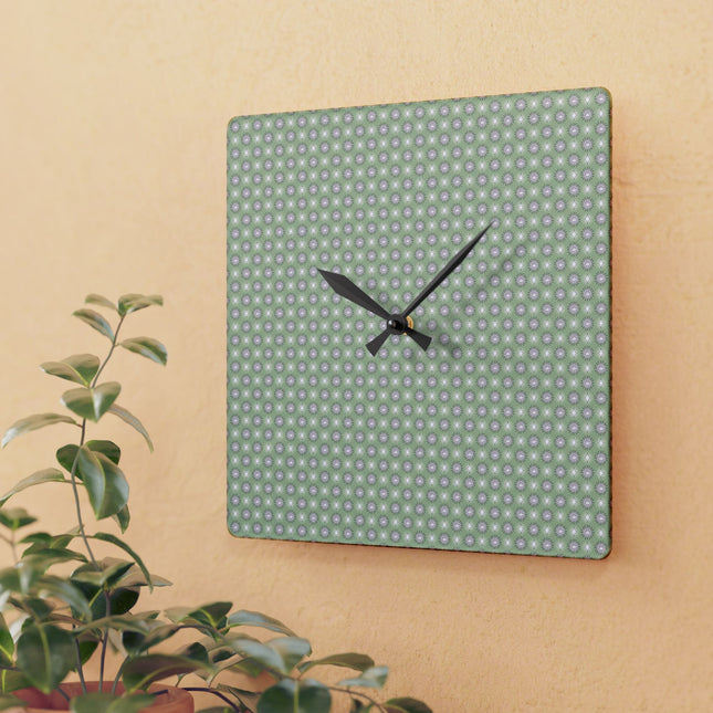 Olive Star-crossed Bodies Acrylic Wall Clock, Round or Square, 10.75" x 10.75"