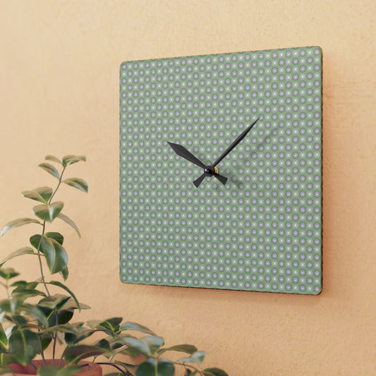 Olive Star-crossed Bodies Acrylic Wall Clock, Round or Square, 10.75" x 10.75"