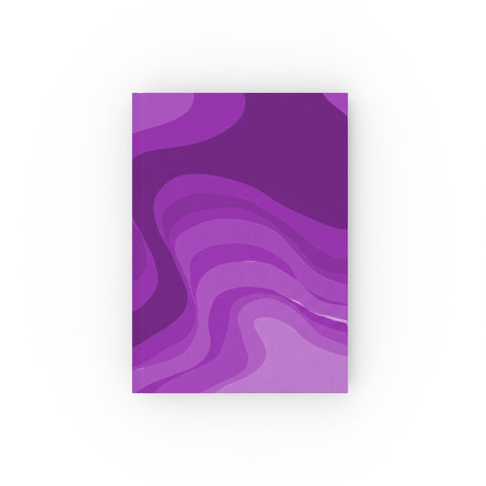 Wavey Purple Wavey 5.2" x 7.4" Hard Backed Journal with 128 blank pages