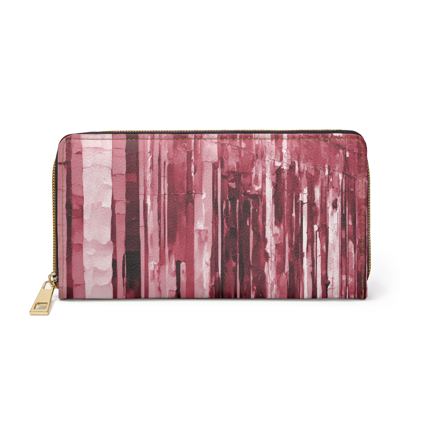 Striped Ruby Elegant Abstract Zipper Wallet - Stylish & Functional Accessory for Everyday Use