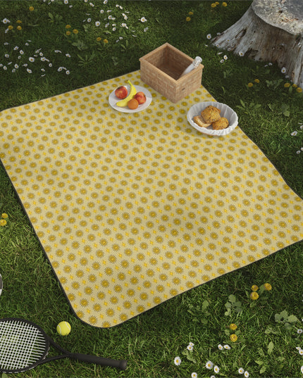 Lemongrass Star-crossed Bodies Picnic Blanket, 61" × 51"