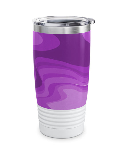 Wavey Purple Wavey Ringneck Tumbler, 20oz in white