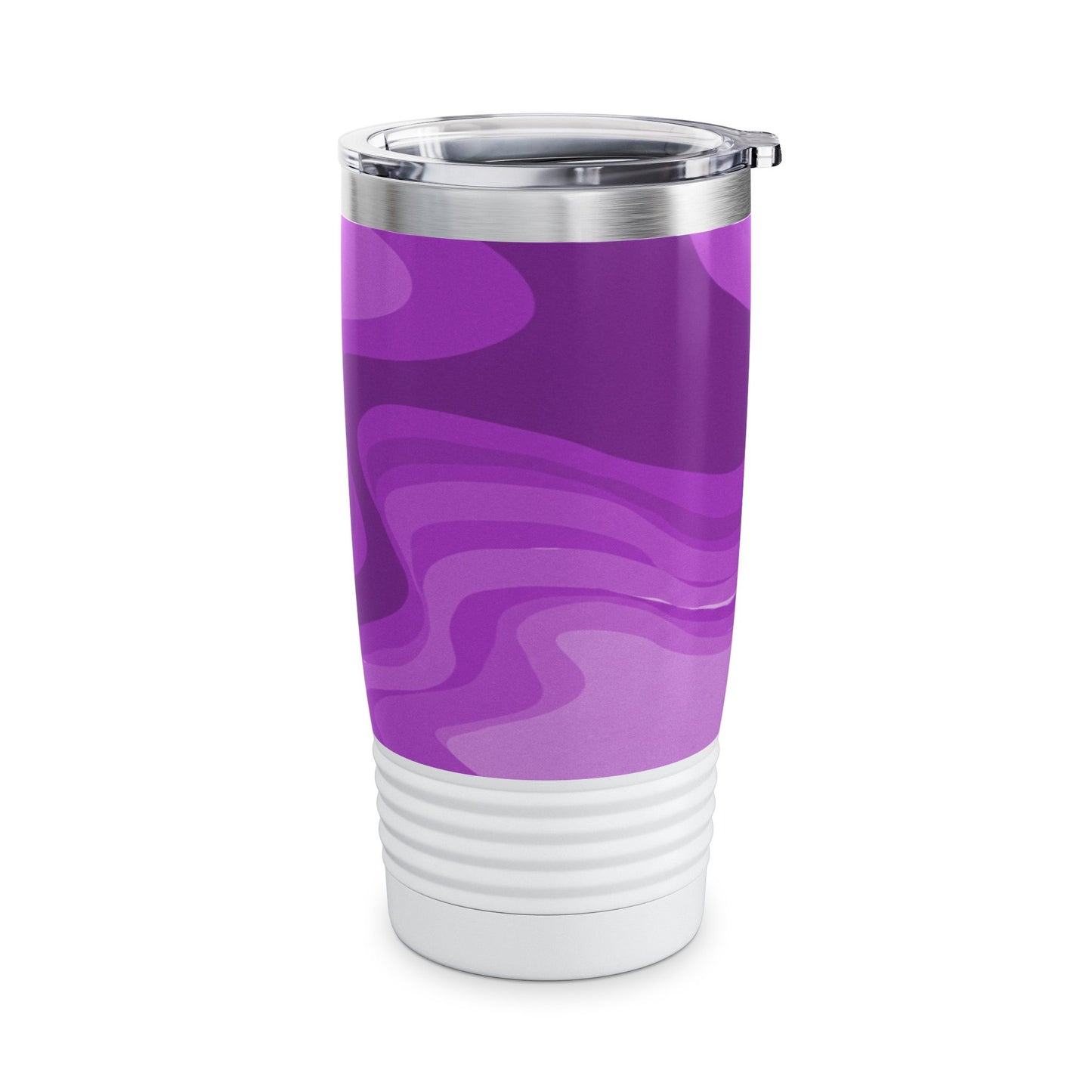 Wavey Purple Wavey Ringneck Tumbler, 20oz in white, steel and black