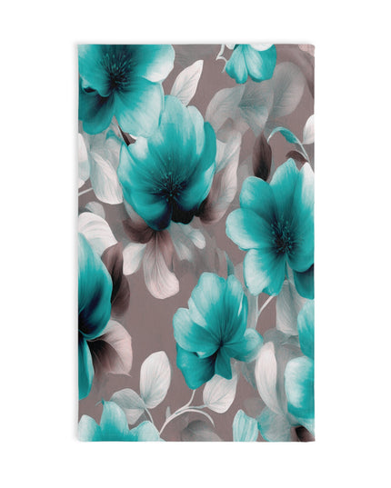 Tif Green Gray Floral Bunch Hand Towel, 16" x 28"