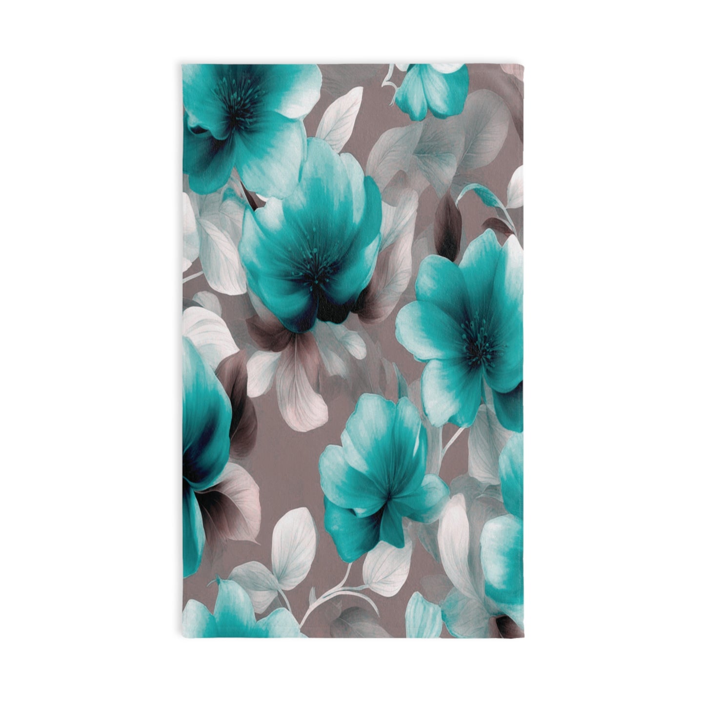 Tif Green Gray Floral Bunch Hand Towel, 16" x 28"