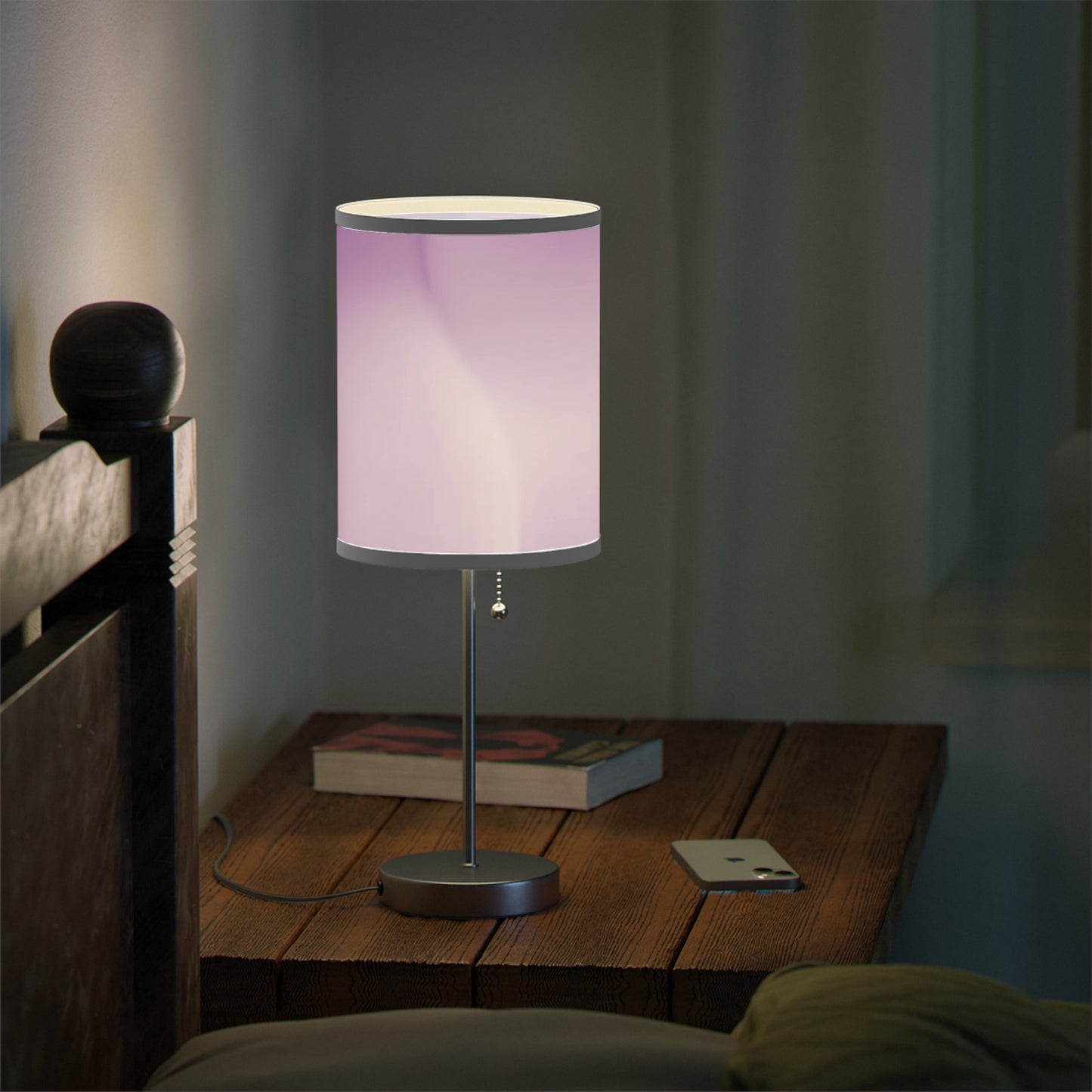 Soft Lavender Fade Table Lamp on a White or Silver Stand, US|CA plug