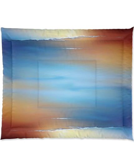 Blue Sea Red Orange Fog 104" × 88" Comforter