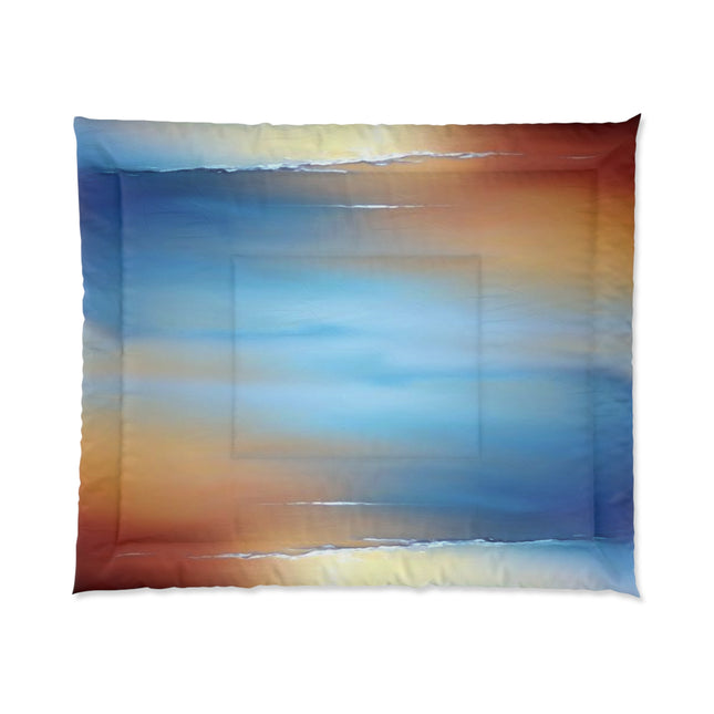 Blue Sea Red Orange Fog 104" × 88" Comforter