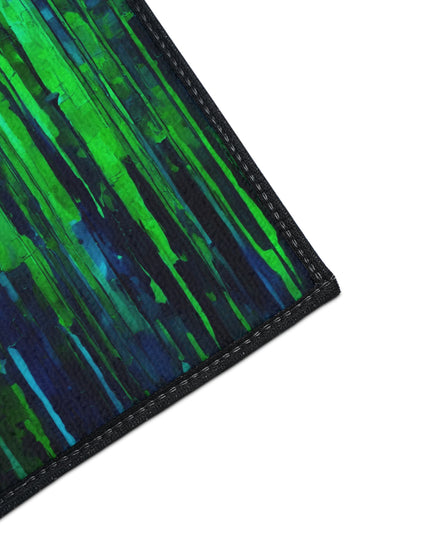 Striped Blue Green 18" x 27" Heavy Duty Floor Mat