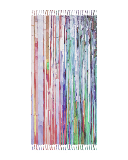 Striped Pastels 38" × 81" Boho Beach Cloth