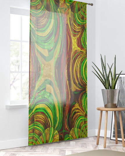 Uzi Spiral Beta Sheer Window Curtain, 50" x 84", partially transparent