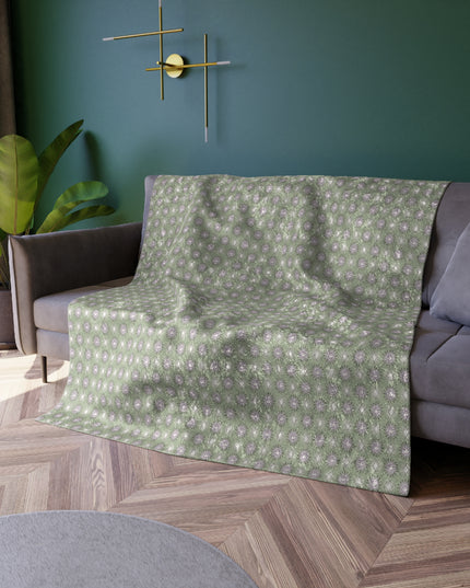 Olive Star-crossed Bodies Crushed Velvet Blanket, 50" x 60"