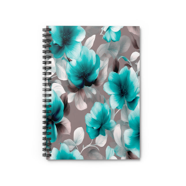 Tif Green Gray Floral Bunch Spiral Notebook - Ruled Line, 6" x 8", 118 pages