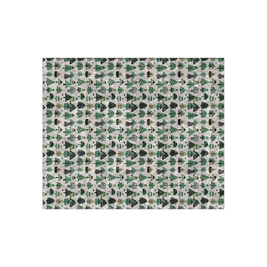 Mini Vintage Green Trees 50" x 60" Crushed Velvet Blanket