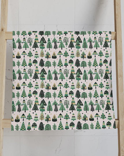 Mini Vintage Green Trees Hand Towel, 16" x 28"