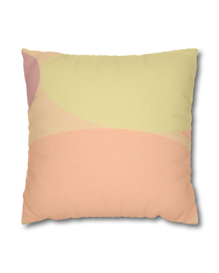 Pastel Hot Peach Patches Spun Polyester Square Pillowcase, 14" x 14"