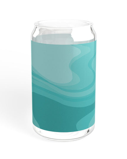 Tif Green Wavey Sipper Glass, 16oz