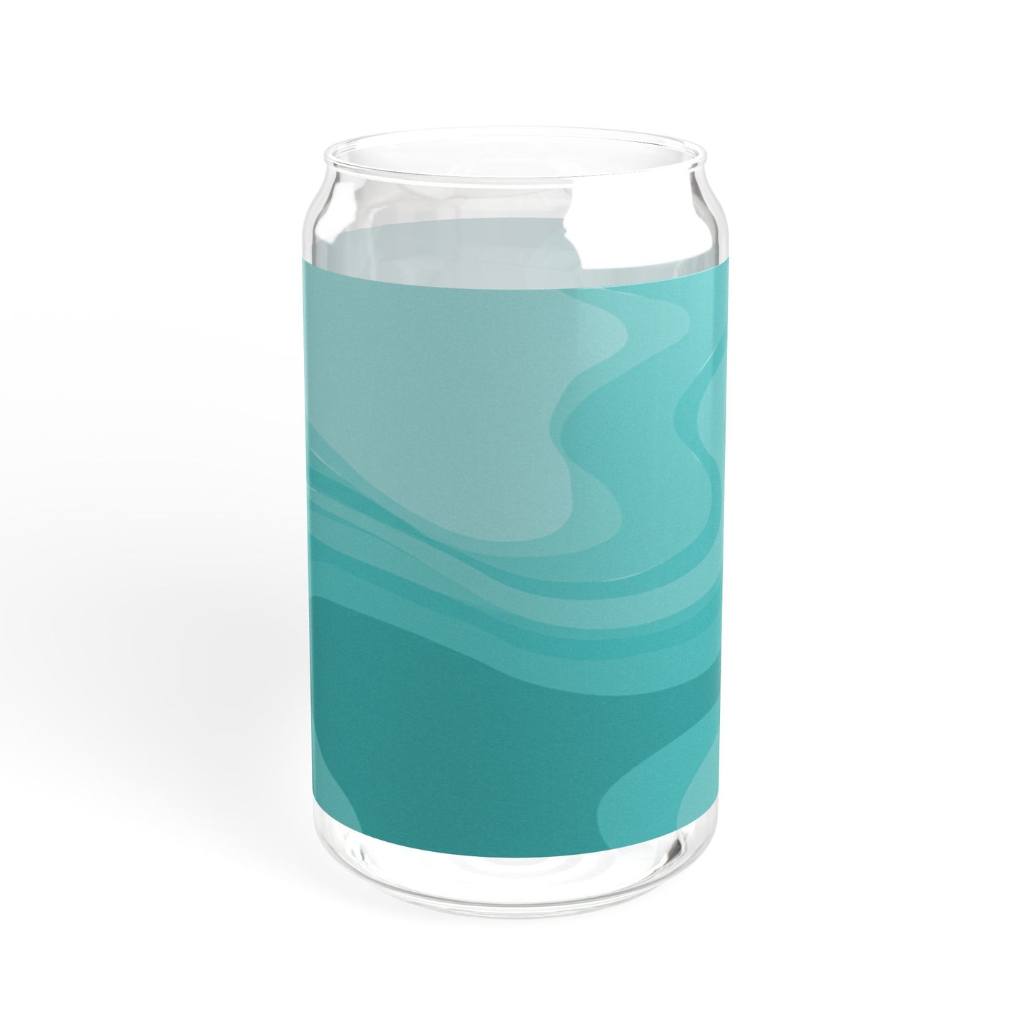 Tif Green Wavey Sipper Glass, 16oz
