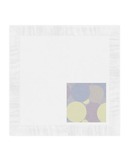 Pastel Soft Blue and Soft White Patches White Coined Napkins, 6.5" x 6.5"
