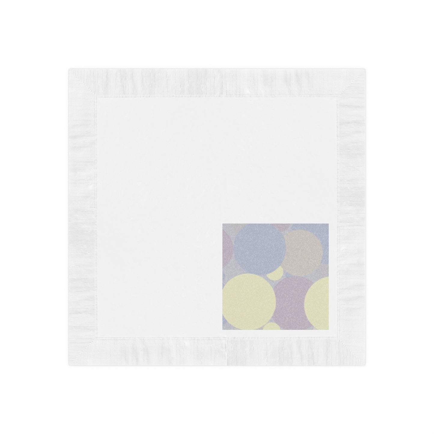 Pastel Soft Blue and Soft White Patches White Coined Napkins, 6.5" x 6.5"