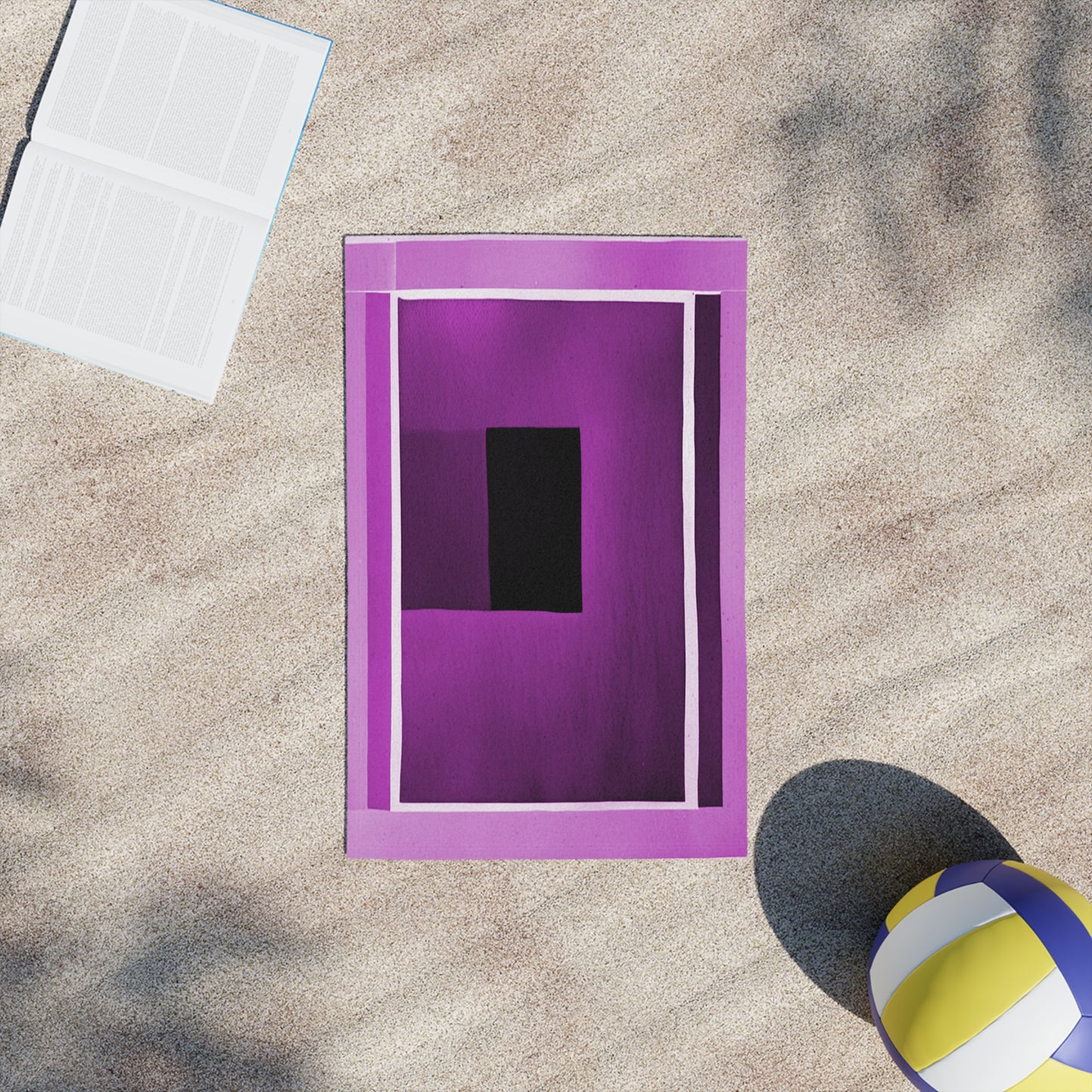Magenta Shadow Beach Towel, 18" x 27"