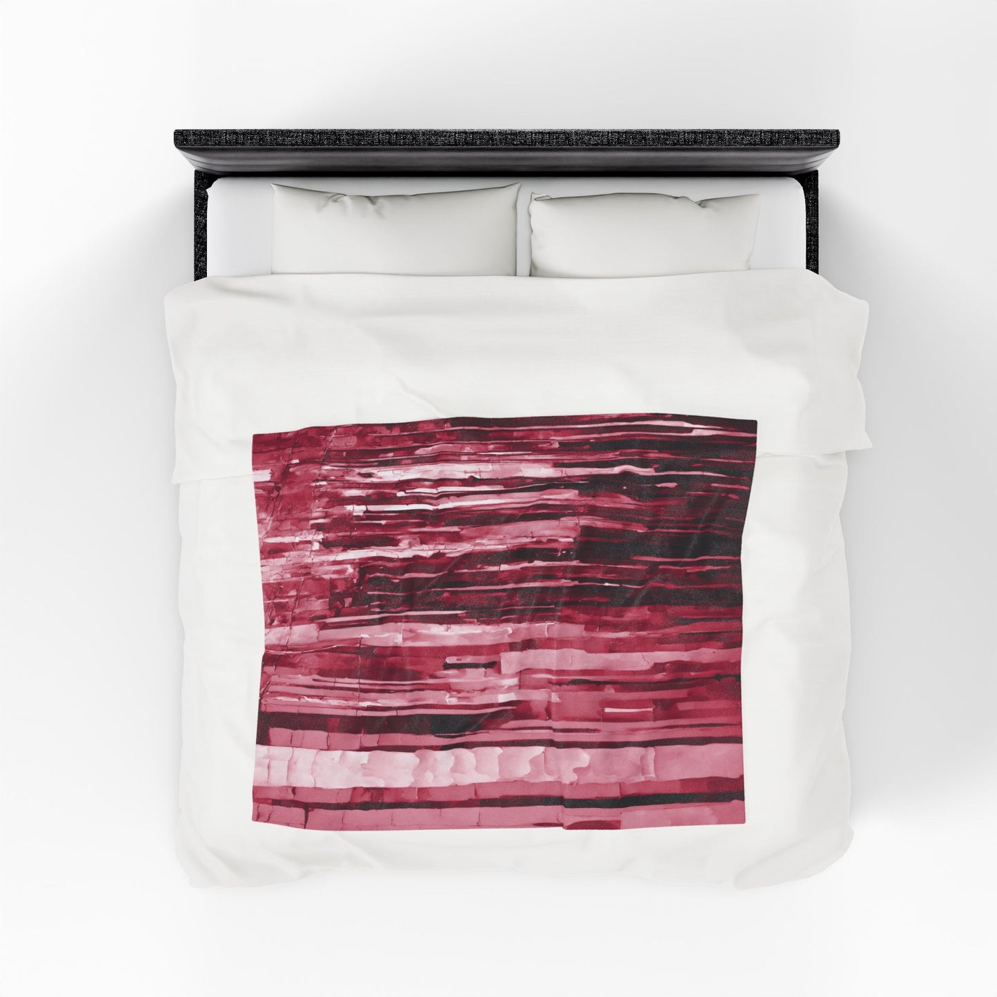 Striped Ruby Velveteen Plush Blanket, 50" x 60"