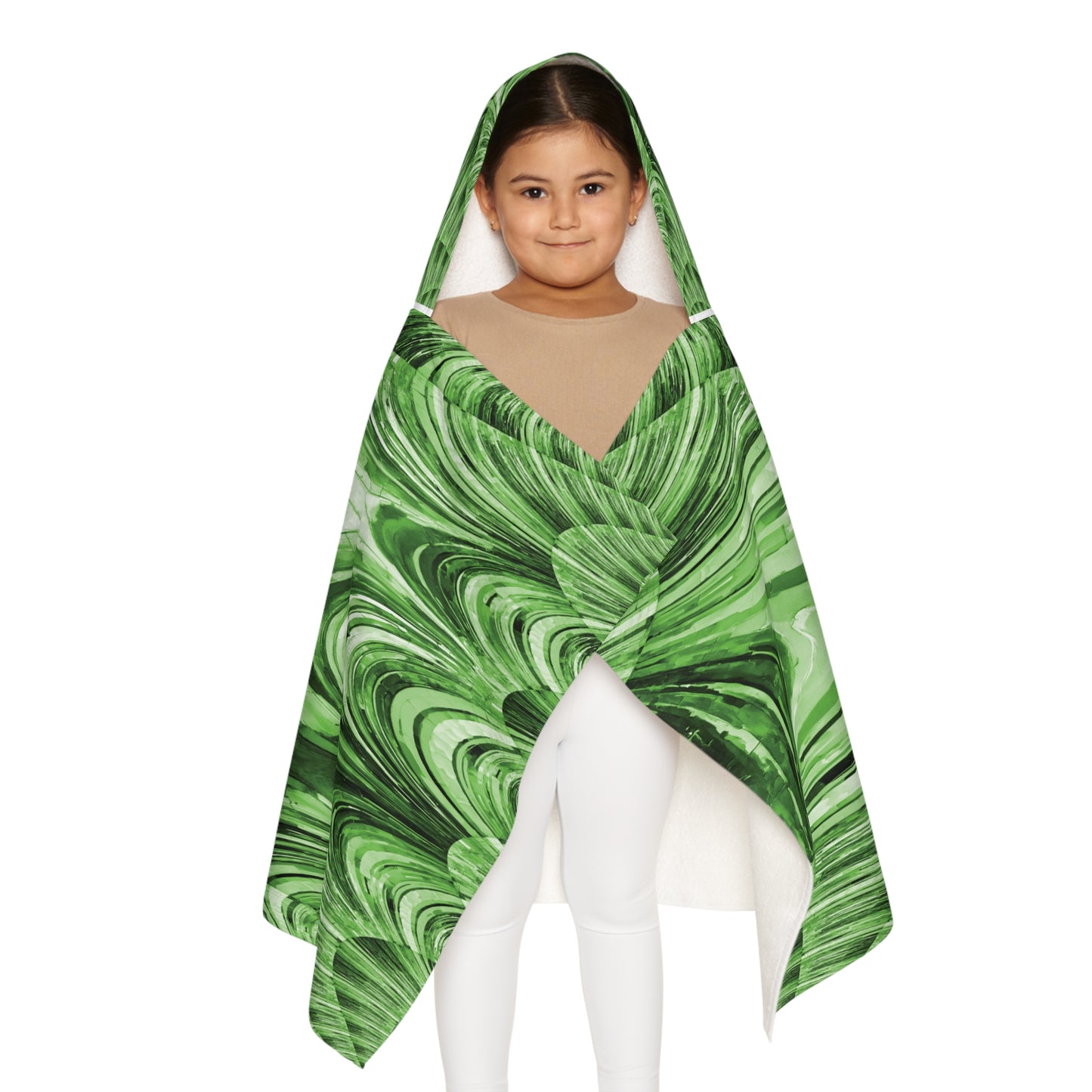 Uzi Spiral Mint Pastel Youth Hooded Towel, 24" x 48"