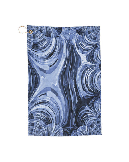 Uzi Spiral Deep Blue Golf Towel, 16" x 24"