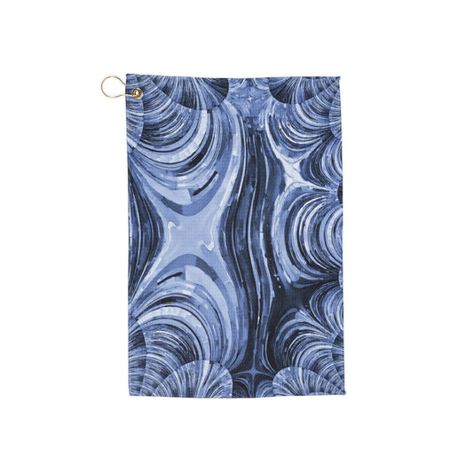 Uzi Spiral Deep Blue Golf Towel, 16" x 24"