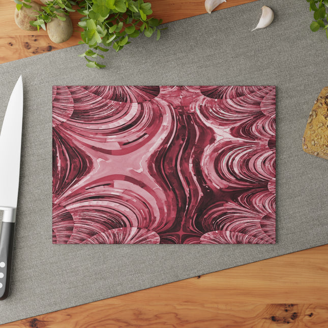 Uzi Spiral Ruby 8" x 11" Glass Cutting Board