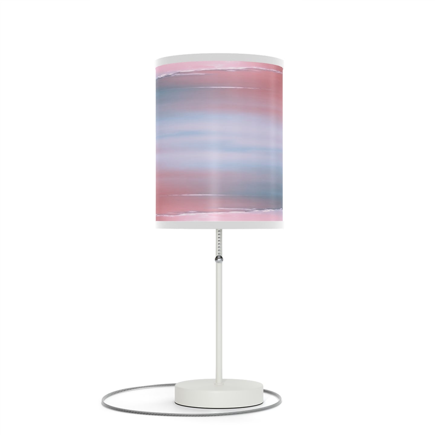 Gray Sea Pink Fog Table Lamp on a White or Silver Stand, US|CA plug