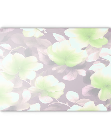 Lime Lavender Floral Bunch Glass Cutting Board, 11" x 15"