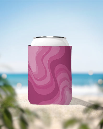 Pinky Mauve Wavey 12 oz Can Cooler Sleeve