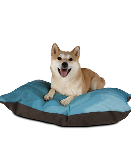 Sky Blue Wavey 40" × 30" Pet Bed