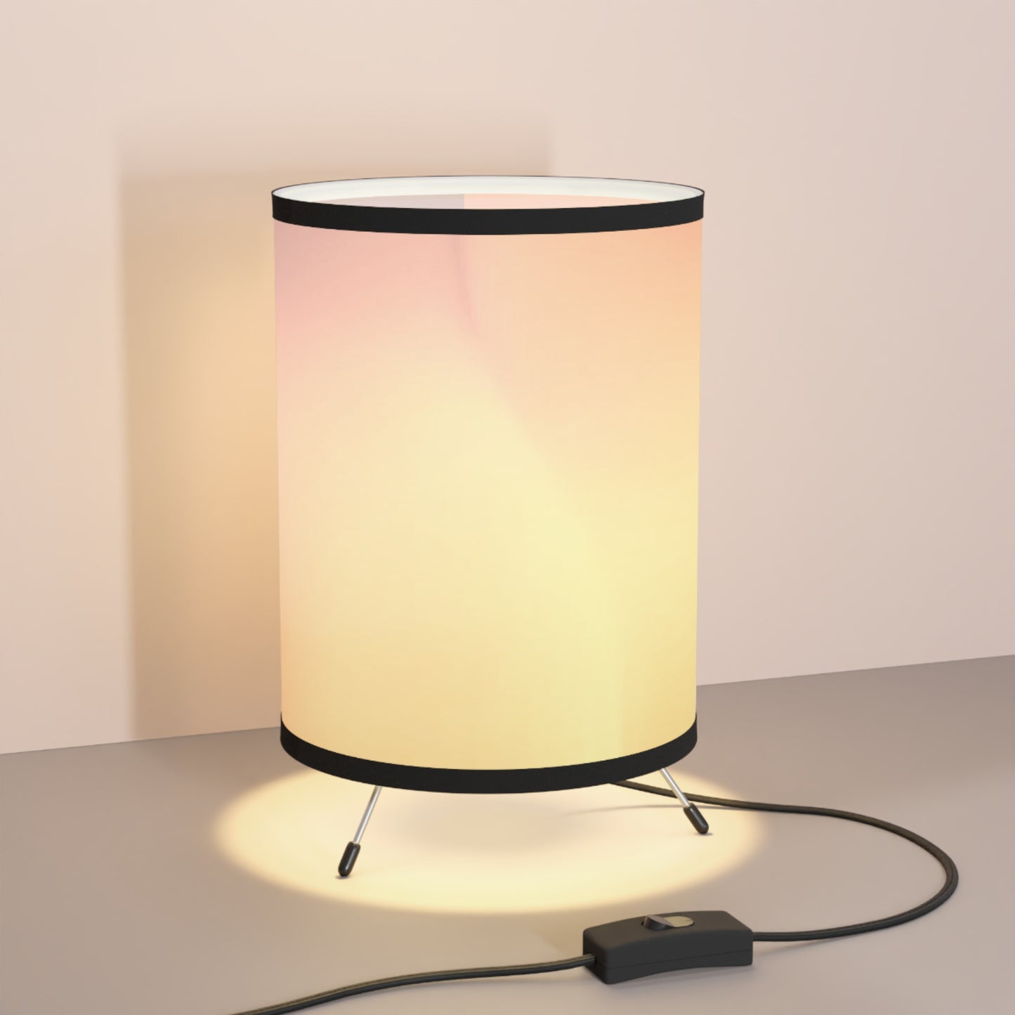 Hot Peach Fade Tripod Lamp with High-Res Printed Shade, US\CA plug