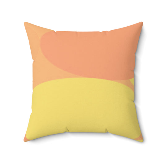Pastel Bright Oranges Patches 20" x 20" Faux Suede Square Pillow