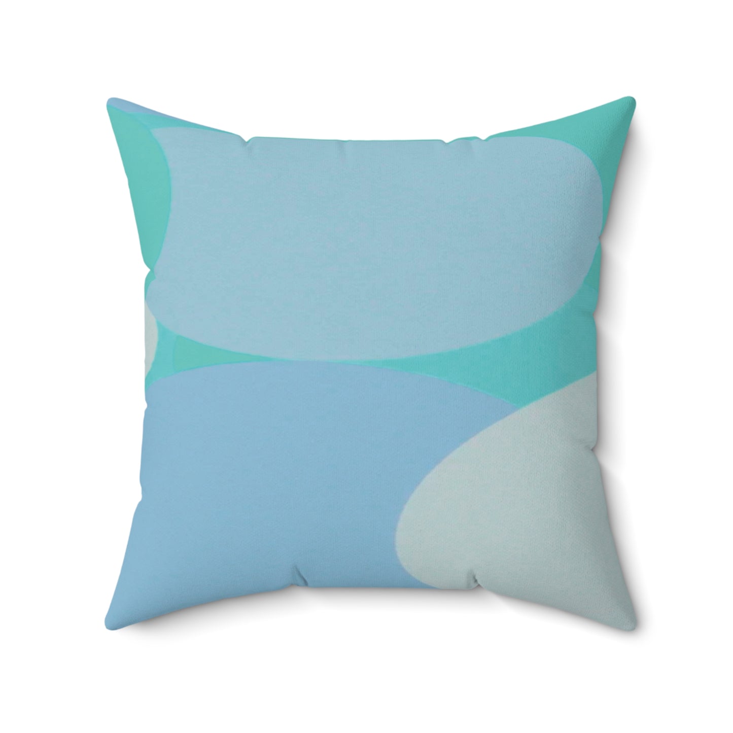 Pastel Tan and Tif Patches 20" x 20" Faux Suede Square Pillow
