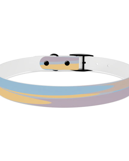 Pastel Baby Blue and Peach Patches Extra Large Dog Collar