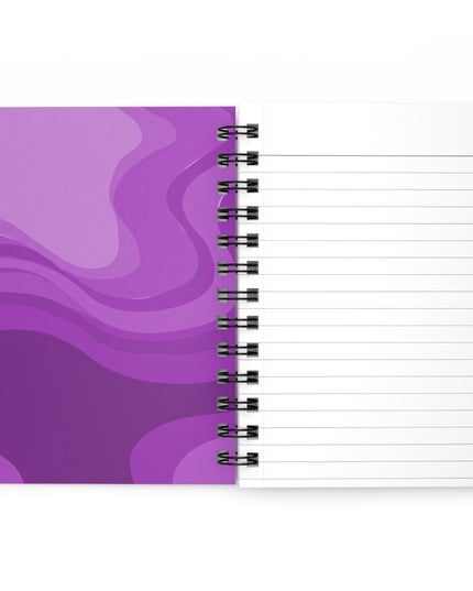 Wavey Purple Wavey Spiral Bound Journal, 5" x 7" 150 pages