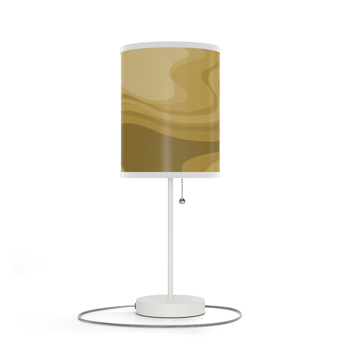 Brown Wavey Table Lamp on a White or Silver Stand, US|CA plug