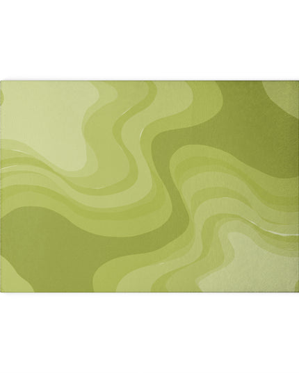 Lemon Wavey 8" x 11" Glass Cutting Board