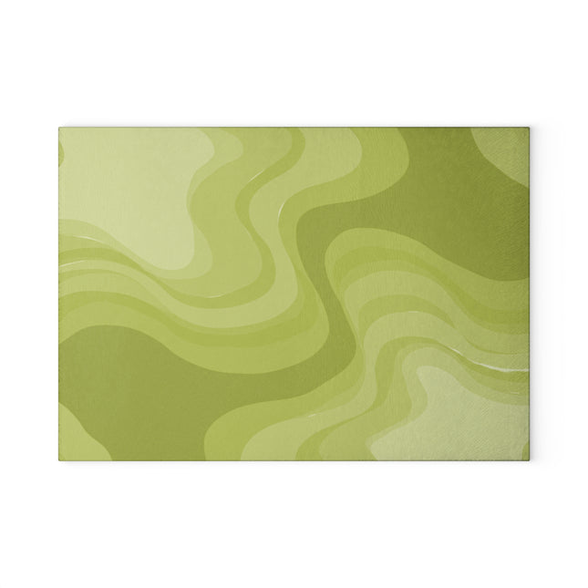 Lemon Wavey 8" x 11" Glass Cutting Board